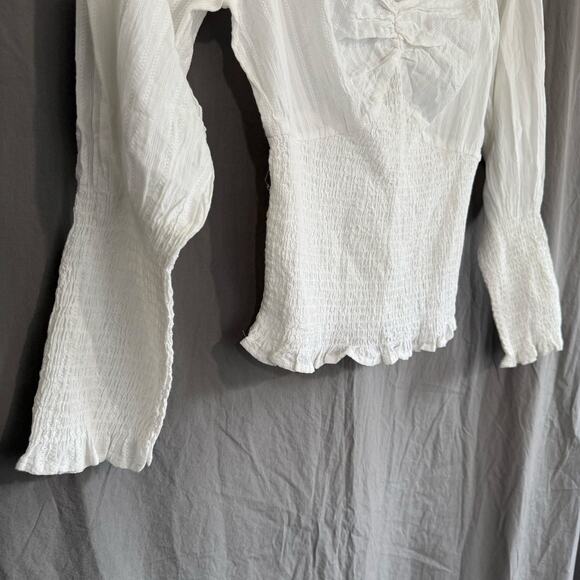 NWT ASOS Peasant Blouse White‎ Cottagecore Coquette Summer Top Women's Size 12 - Picture 3 of 10